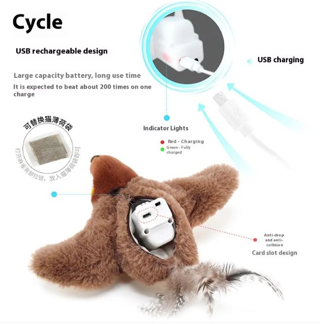 Flapping Bird Cat  Toy