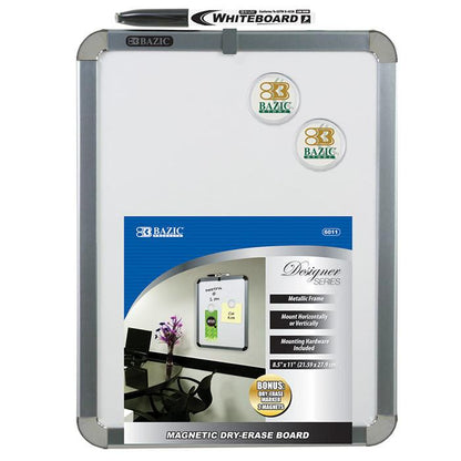 8.5" X 11" Magnetic Dry Erase Board w/ Marker &amp; 2 Magnets